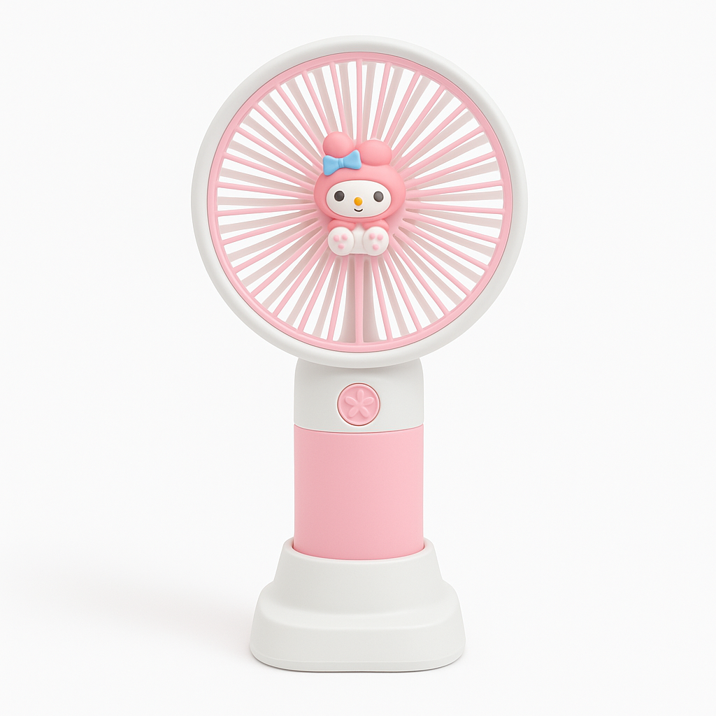 Mini Handheld Rechargeable Fans – Cute Cartoon USB Fans for Students, Housewives & Office Use