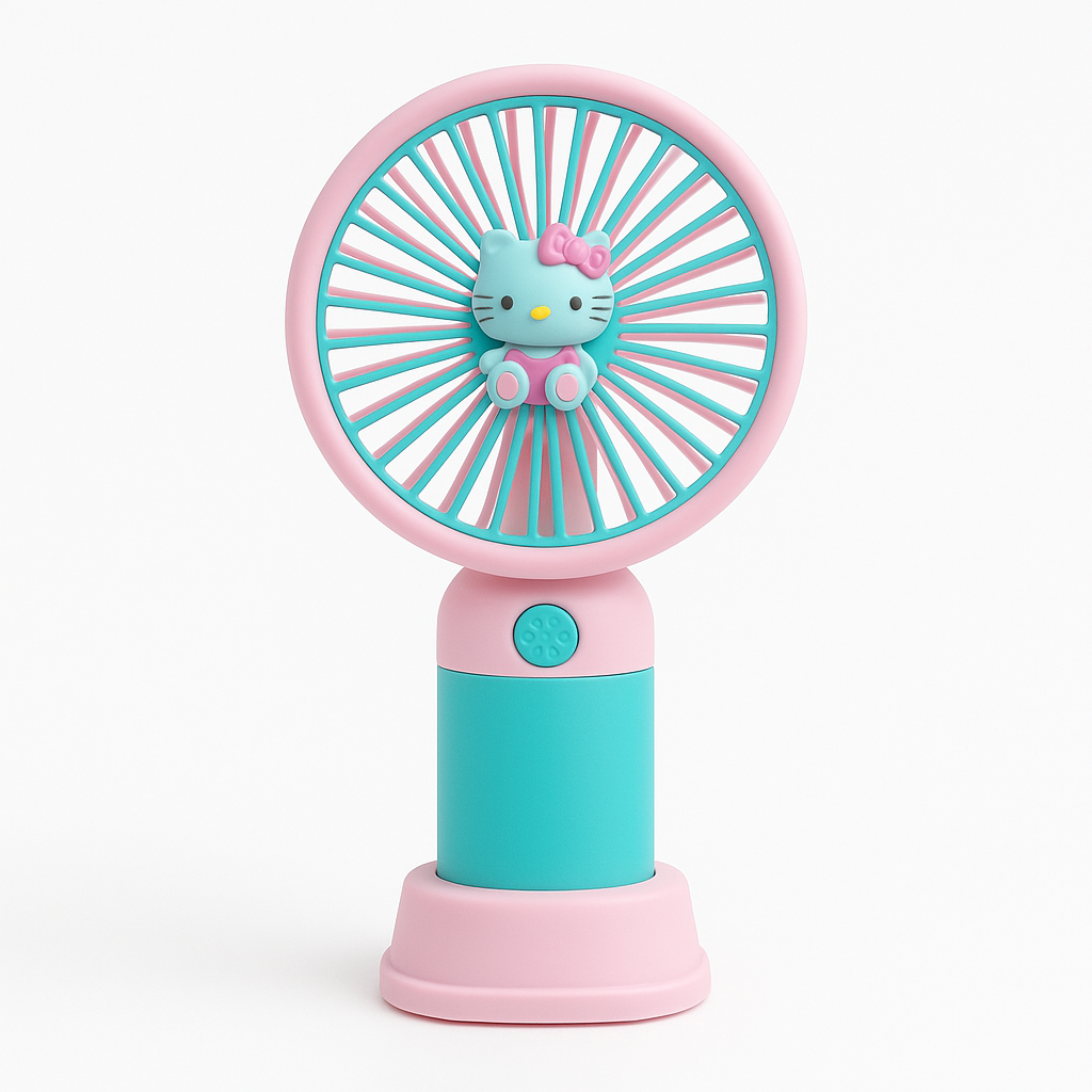 Mini Handheld Rechargeable Fans – Cute Cartoon USB Fans for Students, Housewives & Office Use