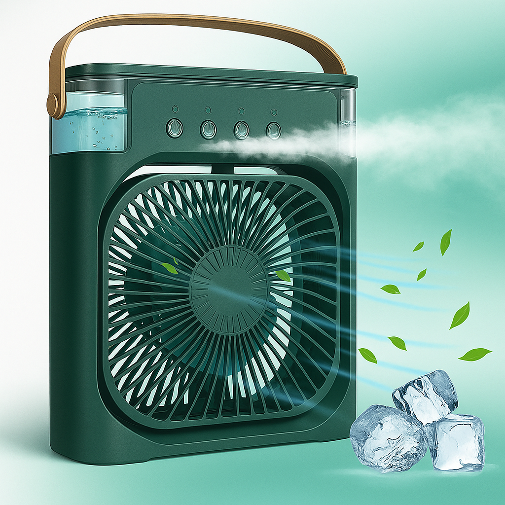 Portable Air Cooler Fan with Humidifier & Ice Cooling – USB Powered Mini AC Fan for Home, Office & Outdoor Use