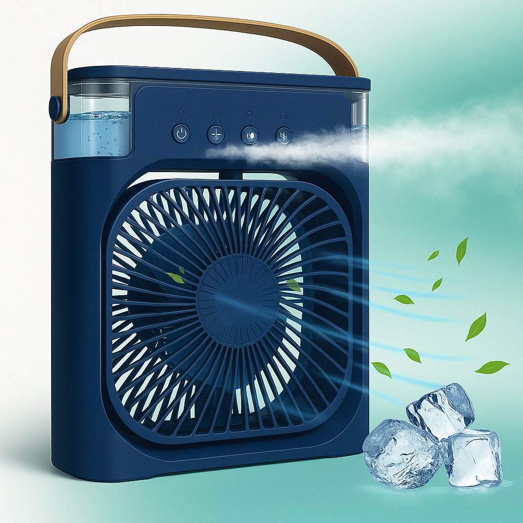 Portable Air Cooler Fan with Humidifier & Ice Cooling – USB Powered Mini AC Fan for Home, Office & Outdoor Use