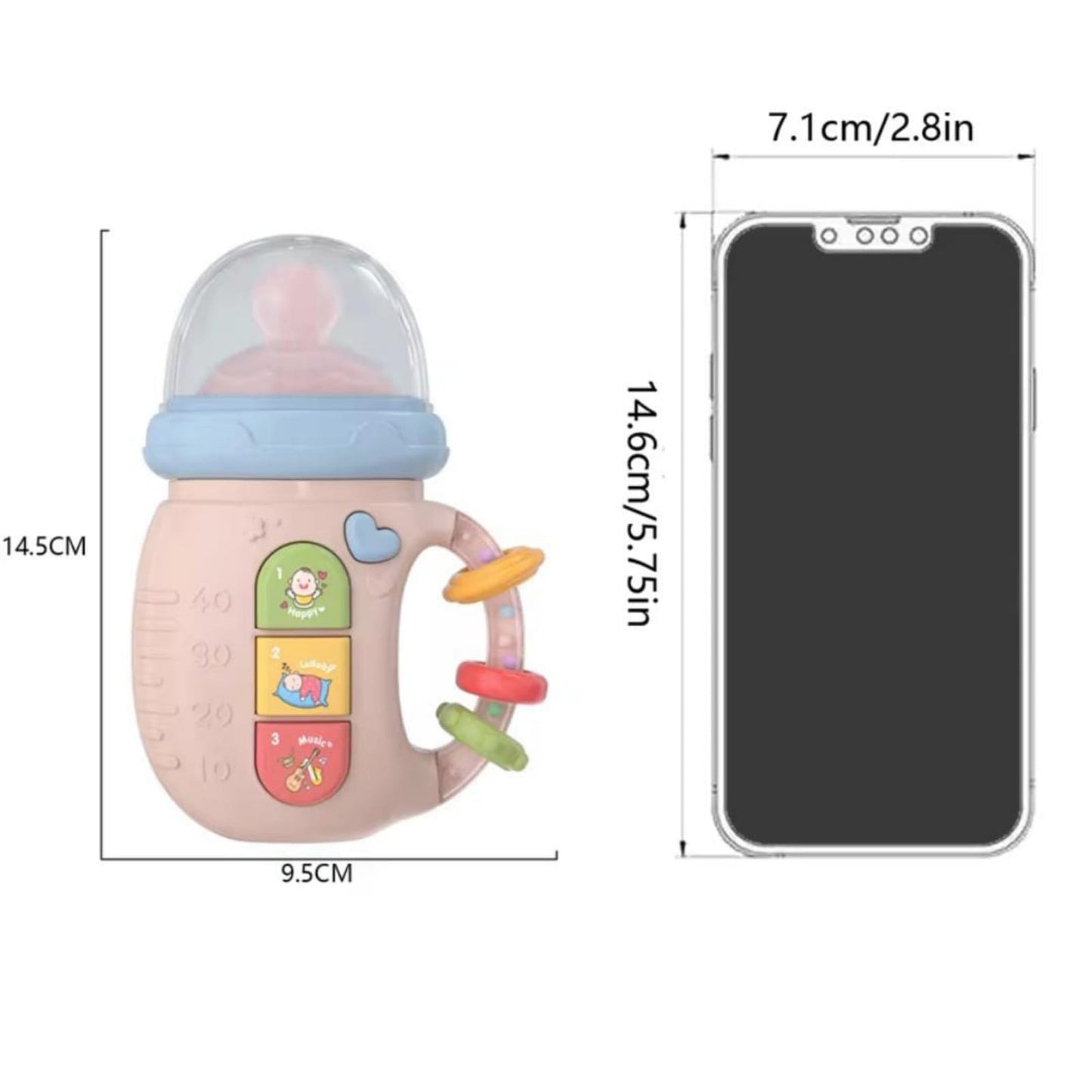 Educational Baby Feeder – Interactive Bottle Toy with Colorful LED and Soothing Songs