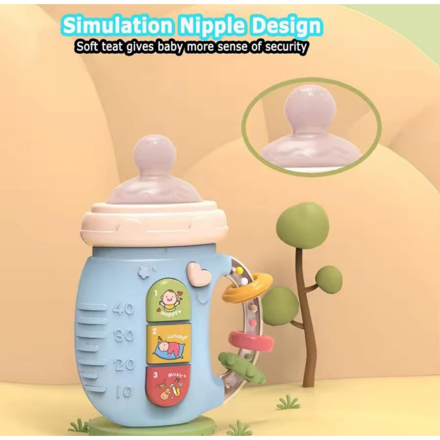 Educational Baby Feeder – Interactive Bottle Toy with Colorful LED and Soothing Songs