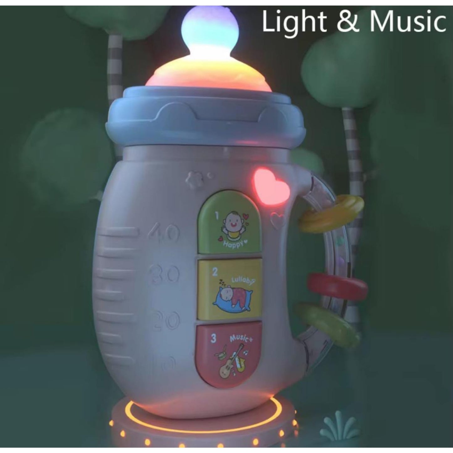 Educational Baby Feeder – Interactive Bottle Toy with Colorful LED and Soothing Songs